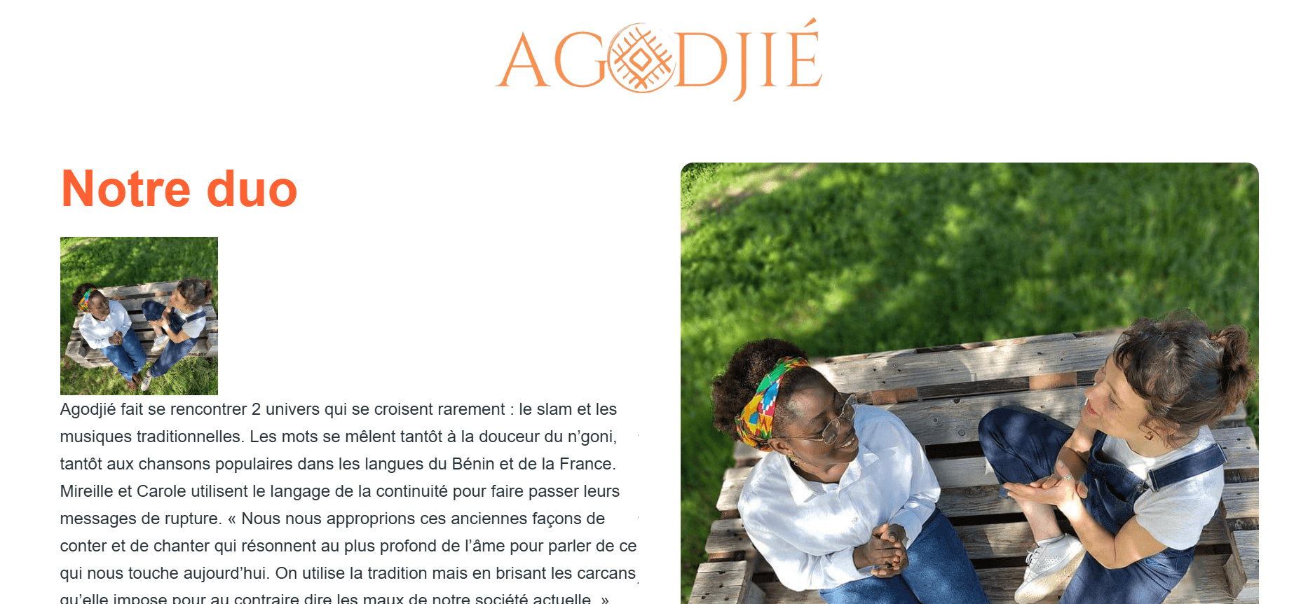 Site vitrine duo artistes